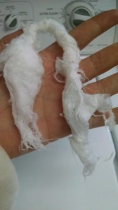 A baby wipe that made it all the way through the wash cycle!